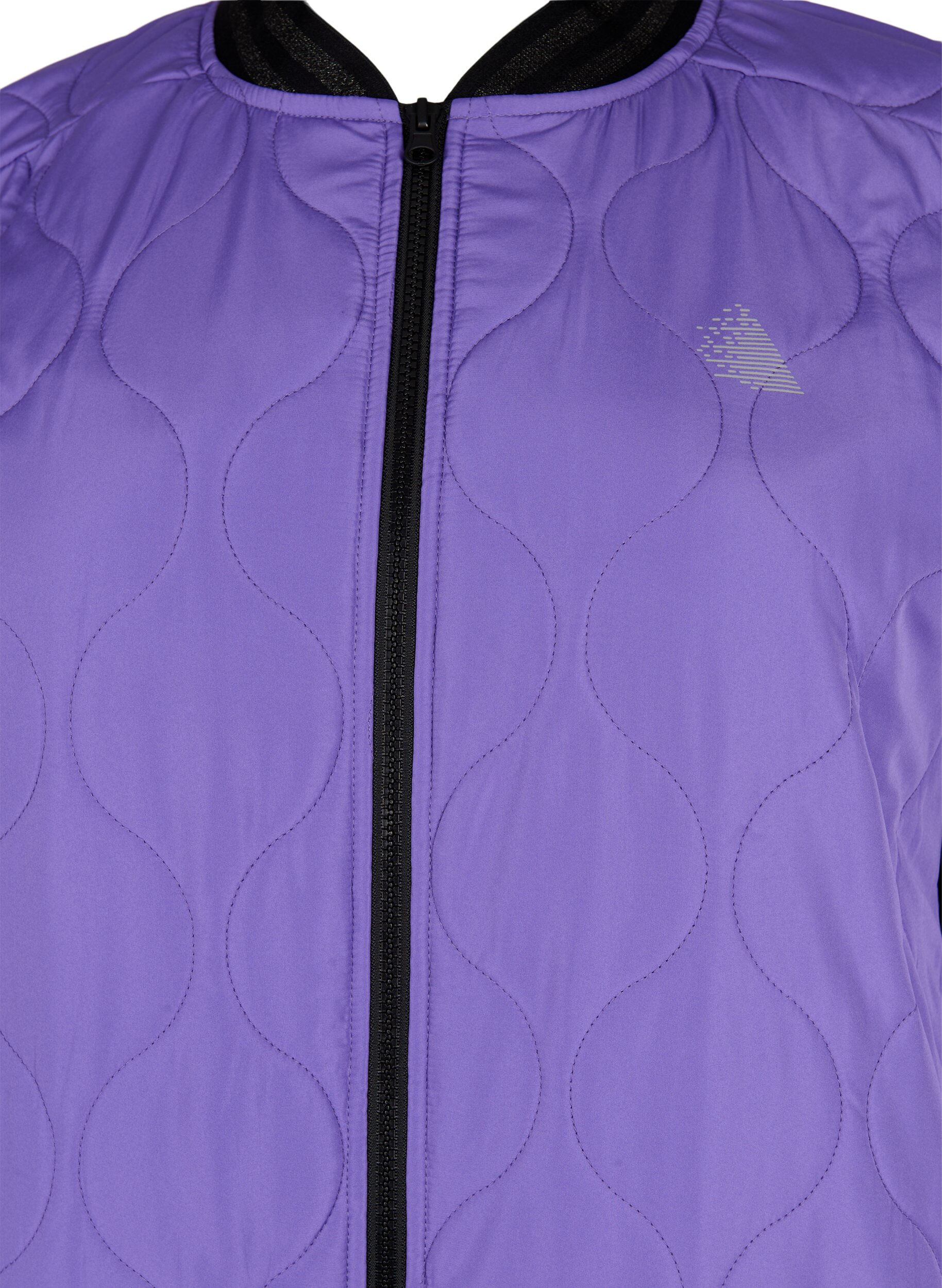 Zizzi Bomberjakke med lommer og glitter, Passion Flower, Packshot image number 2