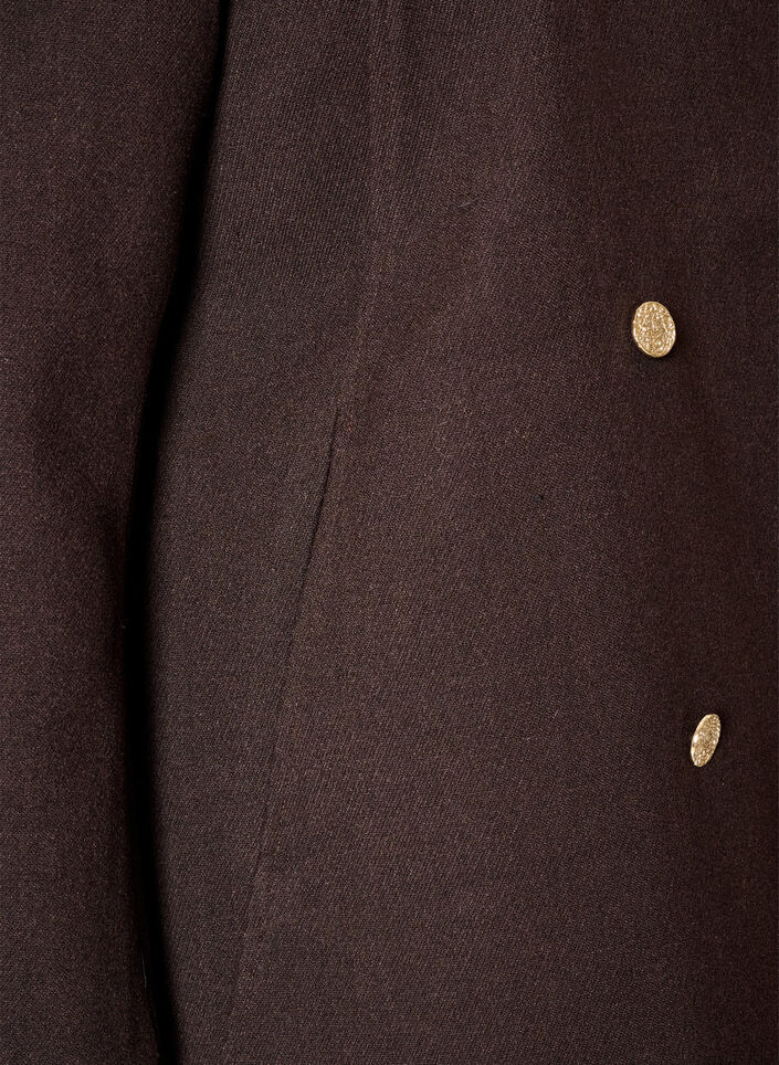 A-formet frakke med guldknapper, Brun, Packshot image number 3