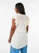 Tunika med broderie anglaise og fl&aelig;se&aelig;rmer, Beige, Model image number 2