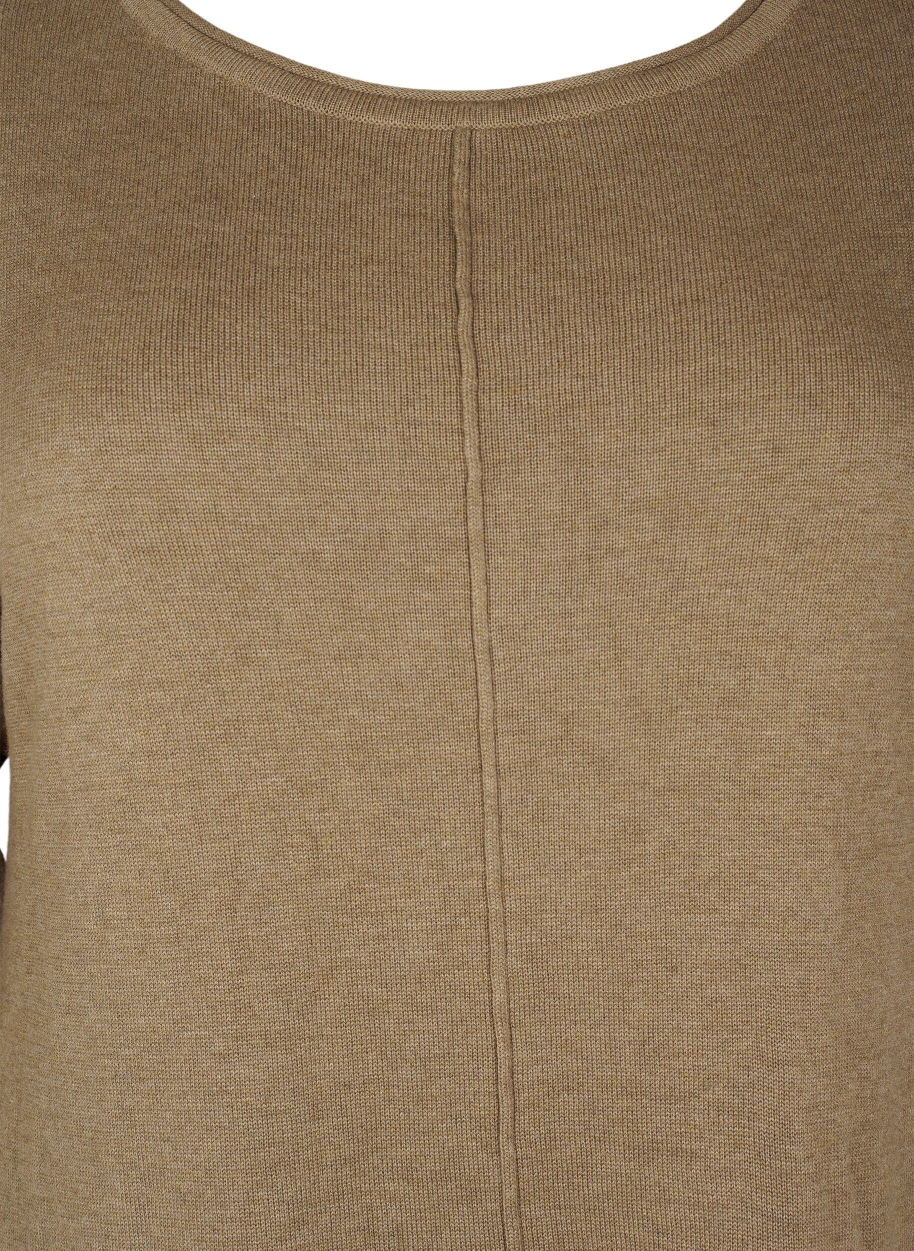 Zizzi Strikkjole i bomulds-viskosemix, Gr&oslash;n, Packshot image number 2