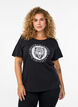 T-shirt med motiv, Sort, Model image number 0