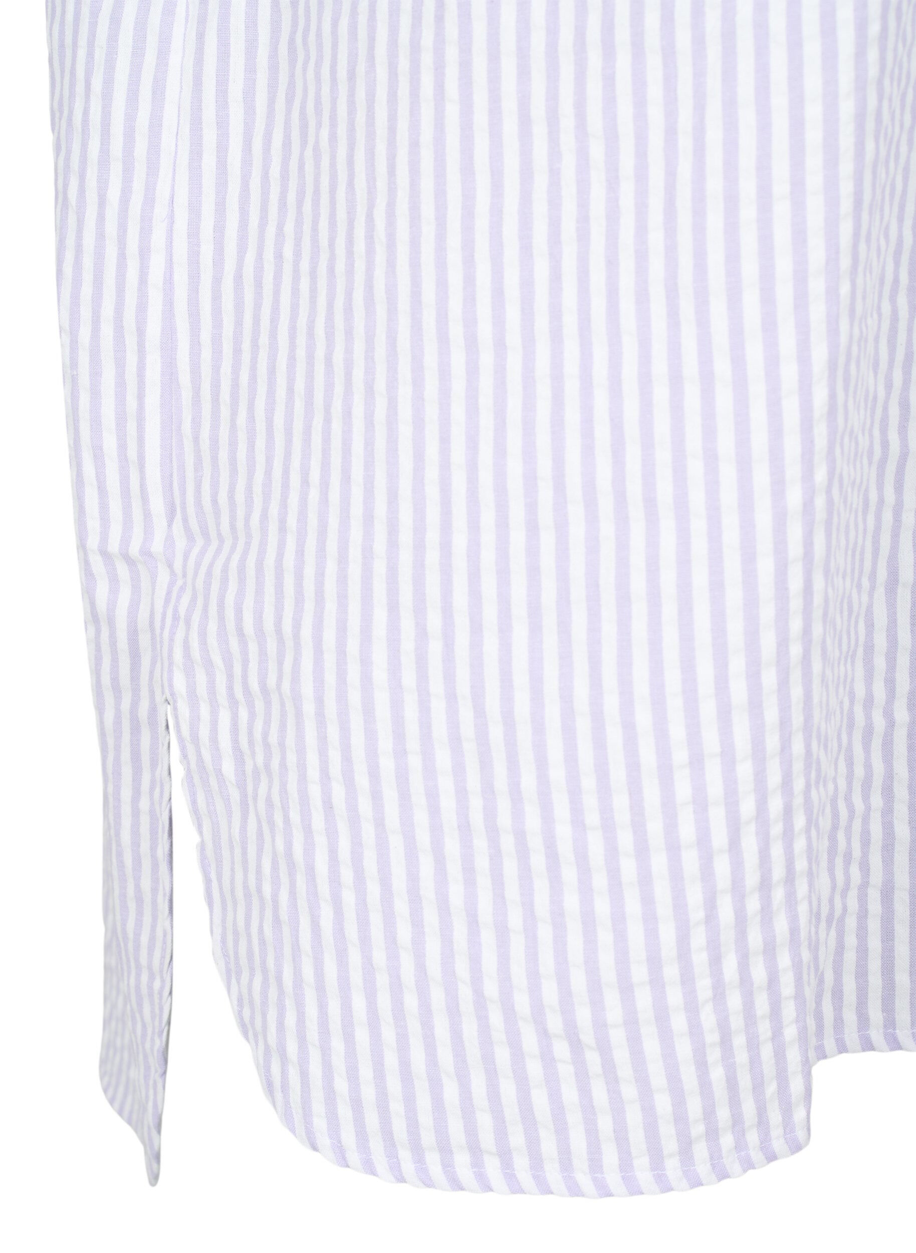 Zizzi Stribet skjorte med brystlommer, White/LavenderStripe, Packshot image number 2