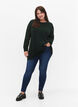 Strikbluse i bomulds-viskosemix, Gr&oslash;n, Model image number 1