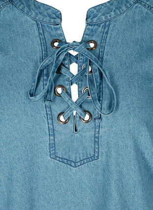 Denim tunika med 3/4 ærmer, Light blue denim ASS, Packshot image number 2