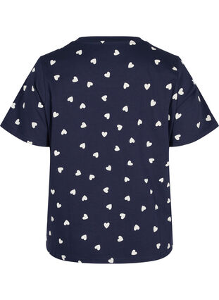 Kortærmet nat t-shirt i bomuld, Navy Blazer AOP, Packshot image number 1