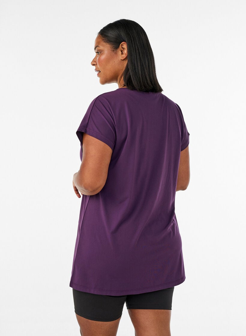 Lang tr&aelig;nings t-shirt, Lilla, Model image number 2