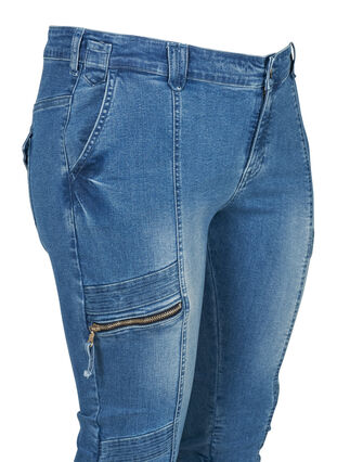 Nille capri jeans, Blue denim, Packshot image number 2