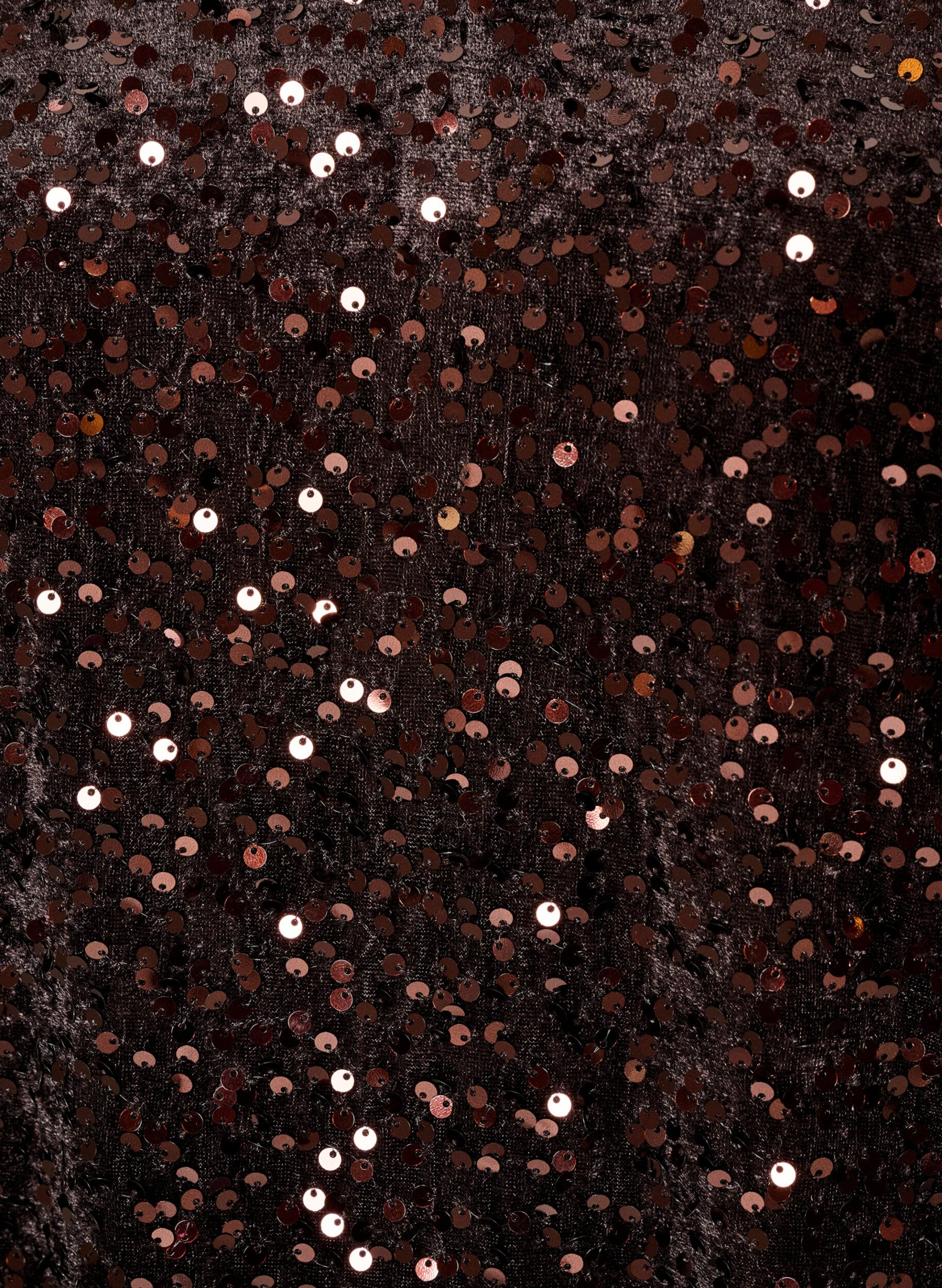 ZizziKort pailletkjole med A-form, Brun, Packshot image number 2
