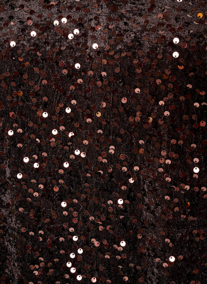 Kort pailletkjole med A-form, Brun, Packshot image number 2