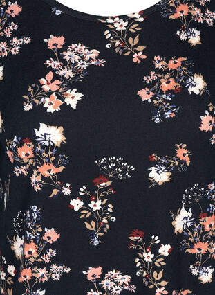 Langærmet bluse i blomsterprint, Navy Blazer aop, Packshot image number 2