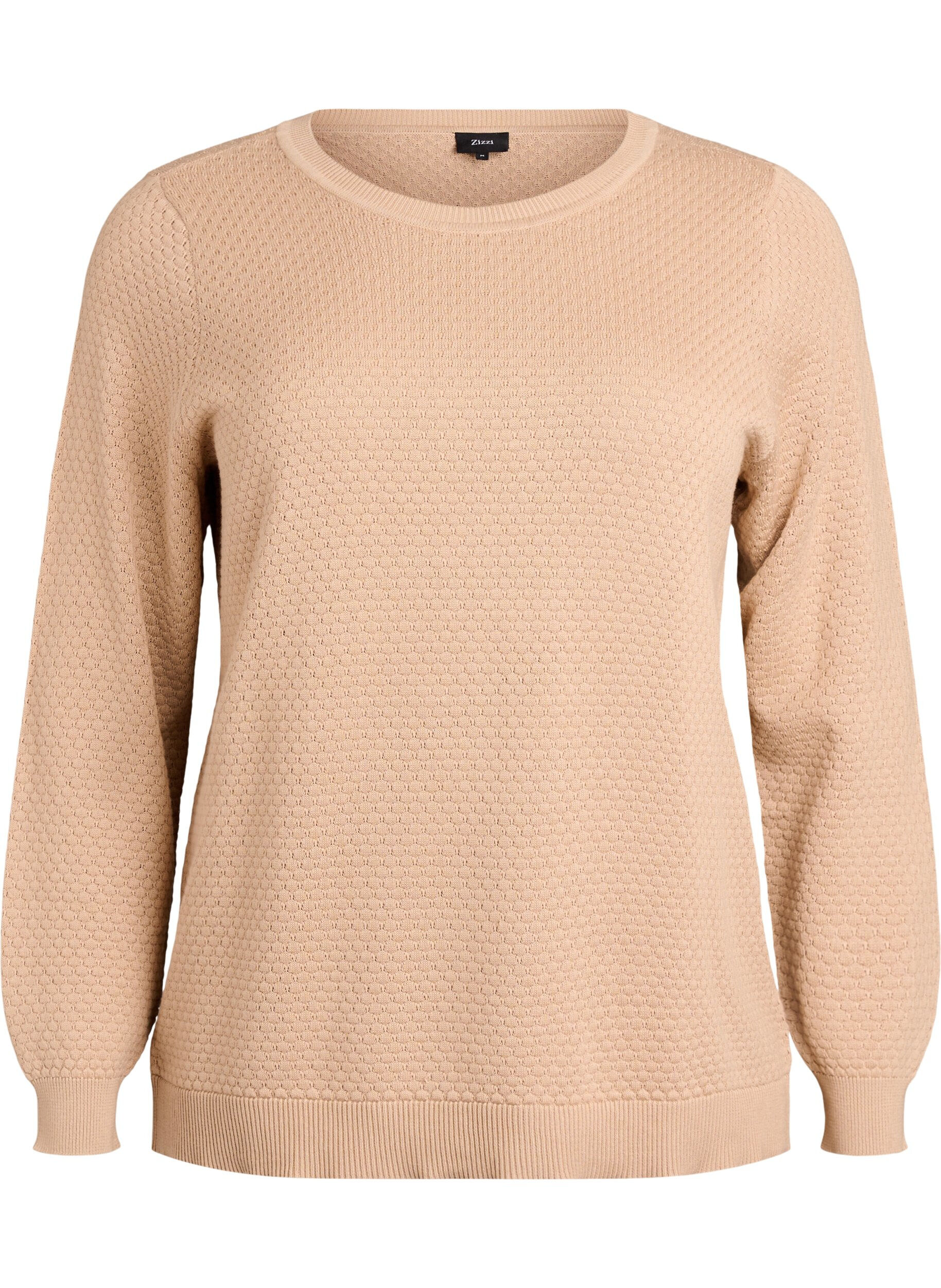 Strikbluse i bomuld med strukturm&oslash;nster