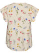 Bluse i h&oslash;r og viskose med fl&aelig;se&aelig;rmer, Beige, Packshot image number 1
