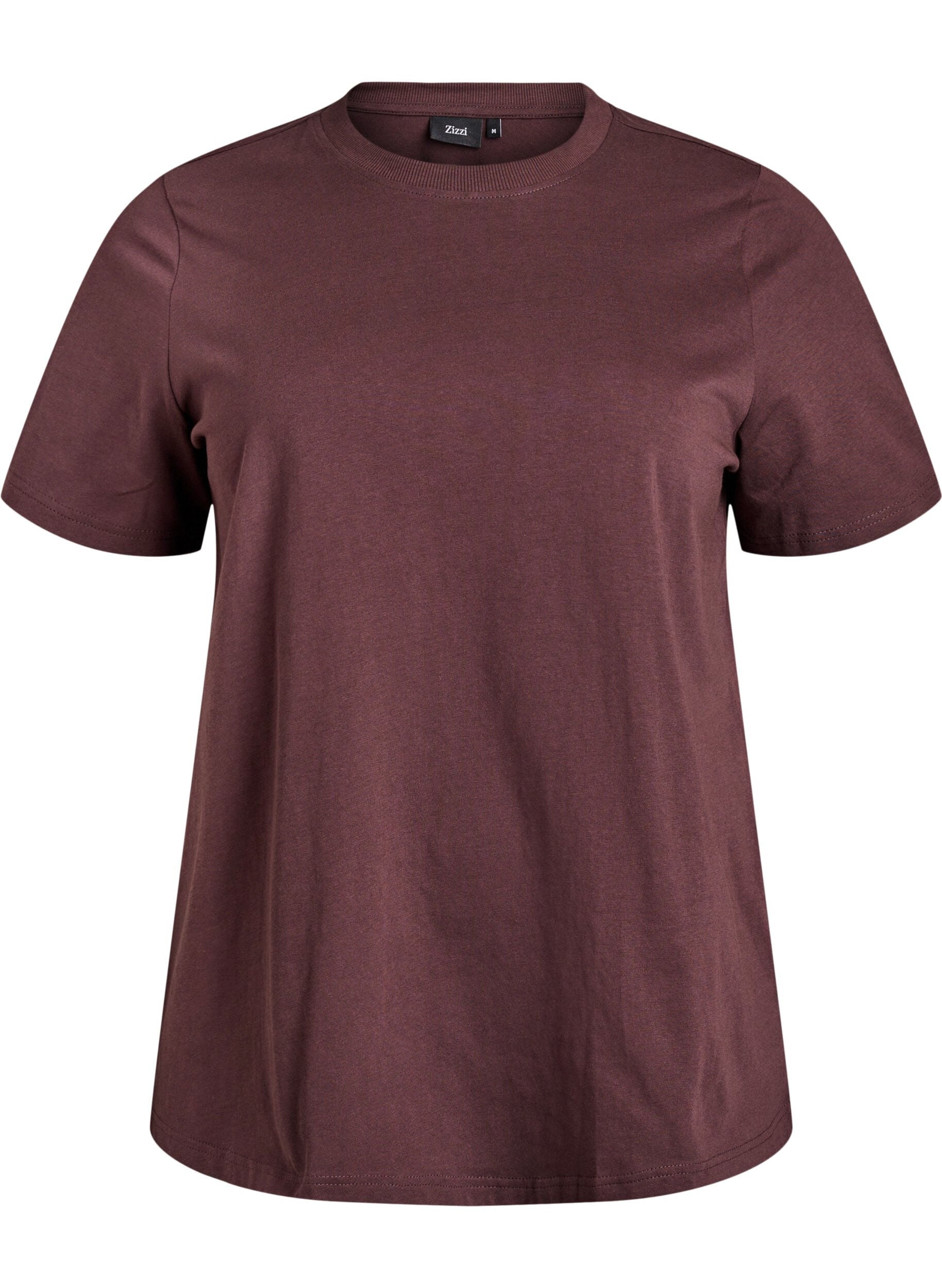 Basis t-shirt i bomuld med rund hals