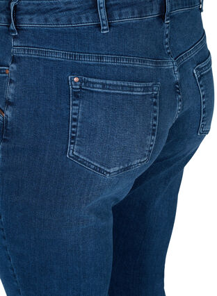 Ekstra slim Sanna jeans med regulær talje, Blue denim, Packshot image number 3