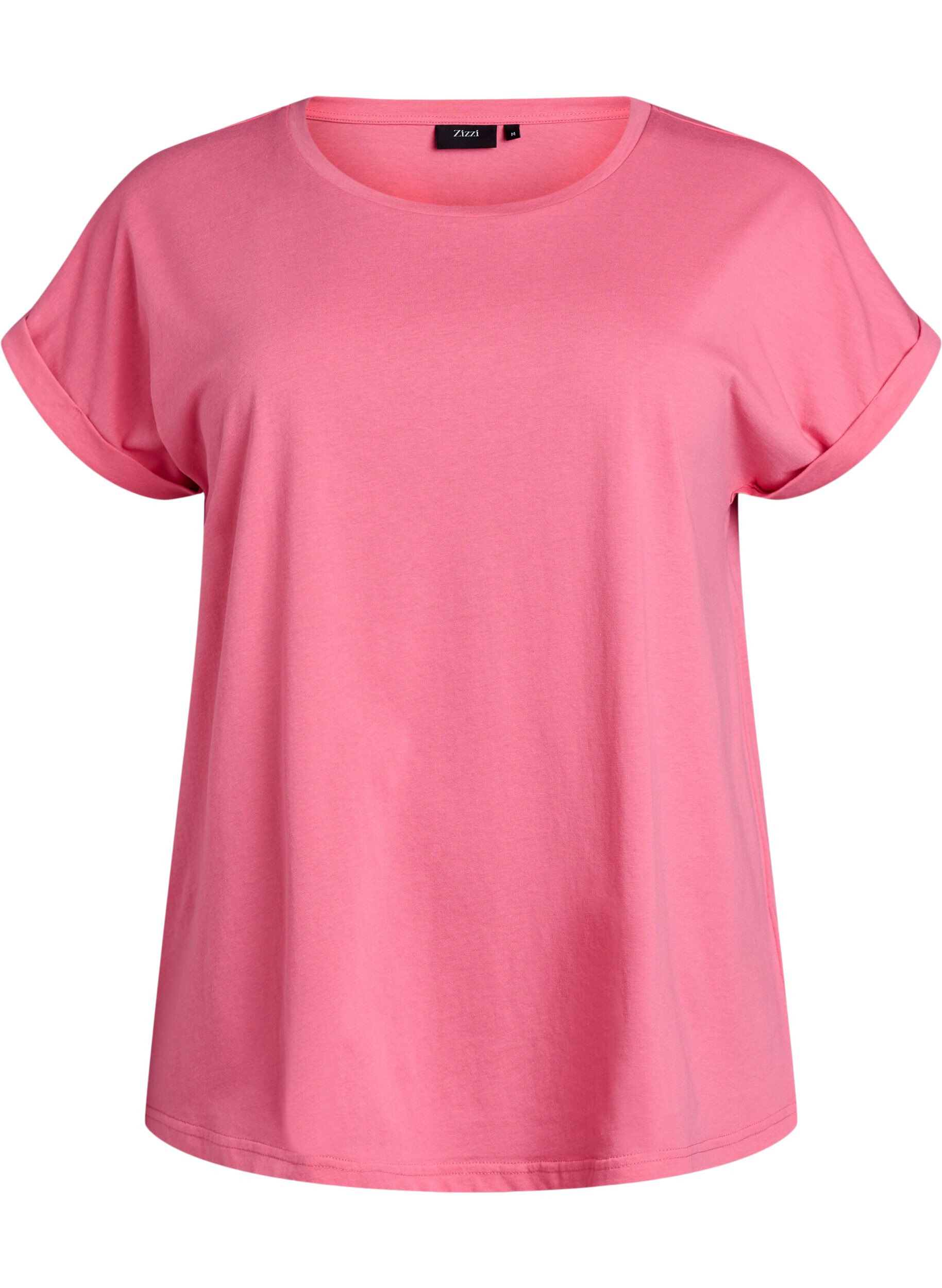 ZizziKort&aelig;rmet t-shirt i bomuldsblanding, Lyser&oslash;d, Packshot image number 0
