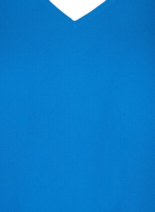 Kortærmet bluse med v-udskæring, Princess Blue, Packshot image number 2