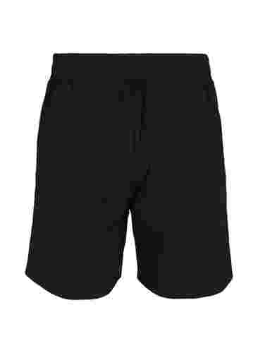 Løse shorts med tekstprint, Black, Packshot image number 1