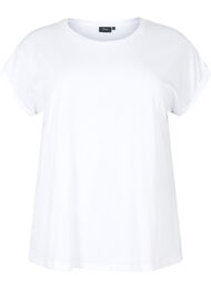 Kort&aelig;rmet t-shirt i bomuldsblanding, Hvid