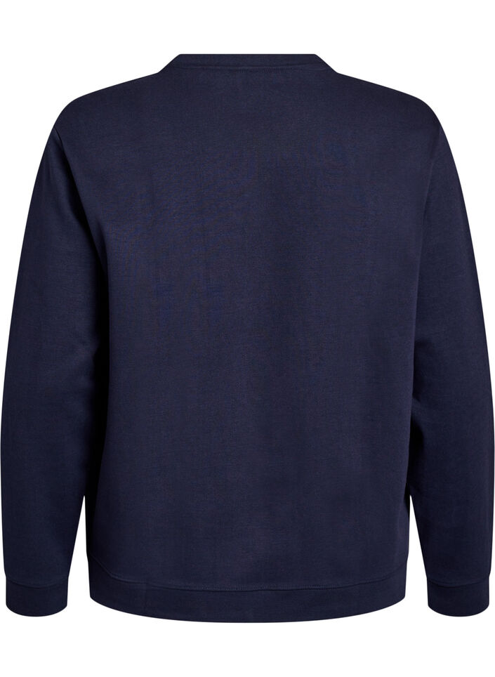 Sweatshirt med rund hals , Bl&aring;, Packshot image number 1