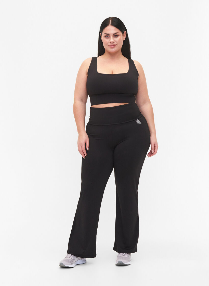 Sports bh med firkantet udskæring, Black, Model image number 2