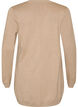 Lang strikcardigan i viskosemix, Beige, Packshot image number 1