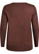 Lang&aelig;rmet t-shirt med V-hals og knapper, Brun, Packshot image number 1