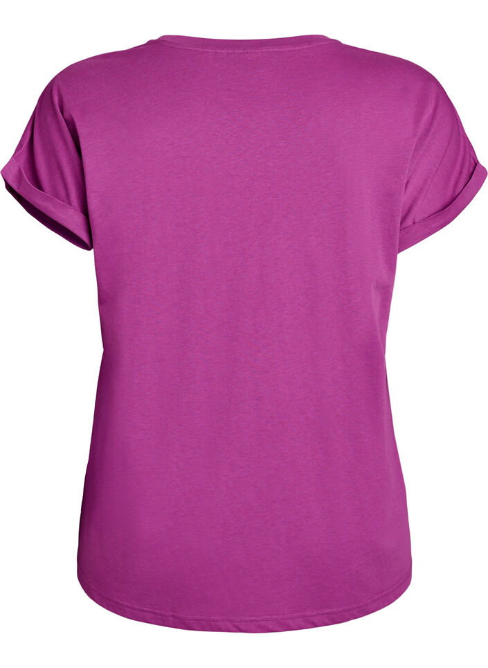 Kort&aelig;rmet t-shirt i bomuldsblanding	, Lilla, Packshot image number 1