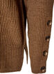Strikbluse med ribstruktur og knapdetaljer, Brun, Packshot image number 3