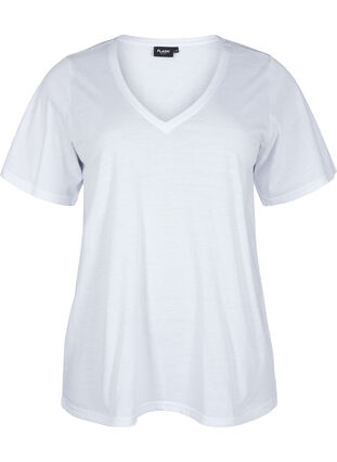 FLASH - 2-pak t-shirts med v-hals, White/Black, Packshot image number 2