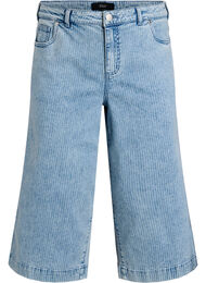 N&aring;lestribede culotte jeans med brede ben, Bl&aring;