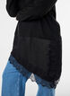 Strikbluse med lag-p&aring;-lag-effekt og blondekant, Sort, Model image number 3