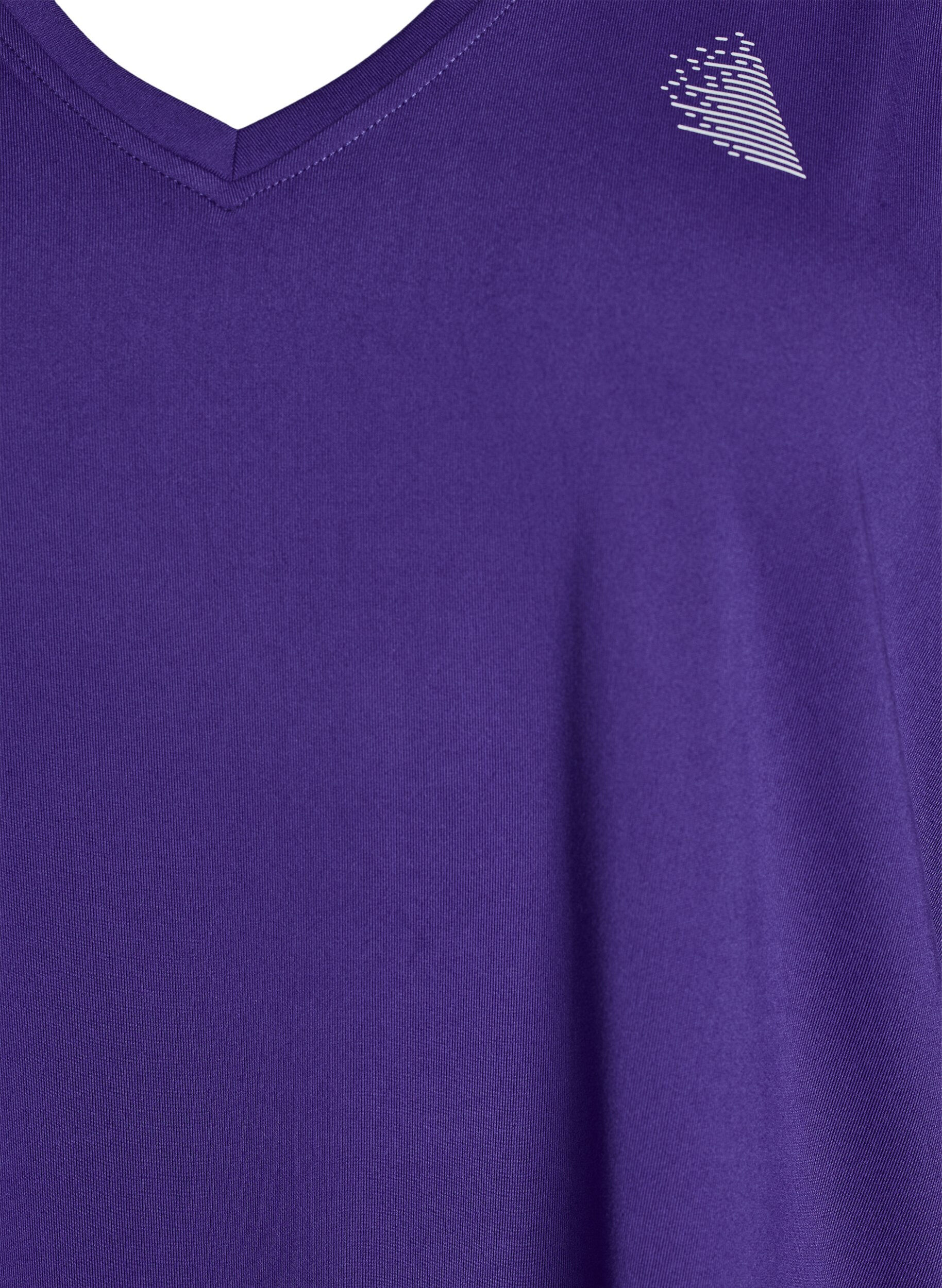 Zizzi Tr&aelig;ningstop med v-udsk&aelig;ring , Lilla, Packshot image number 2