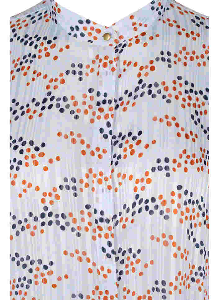 Printet skjortebluse med 3/4 ærmer, Multi Dot, Packshot image number 2