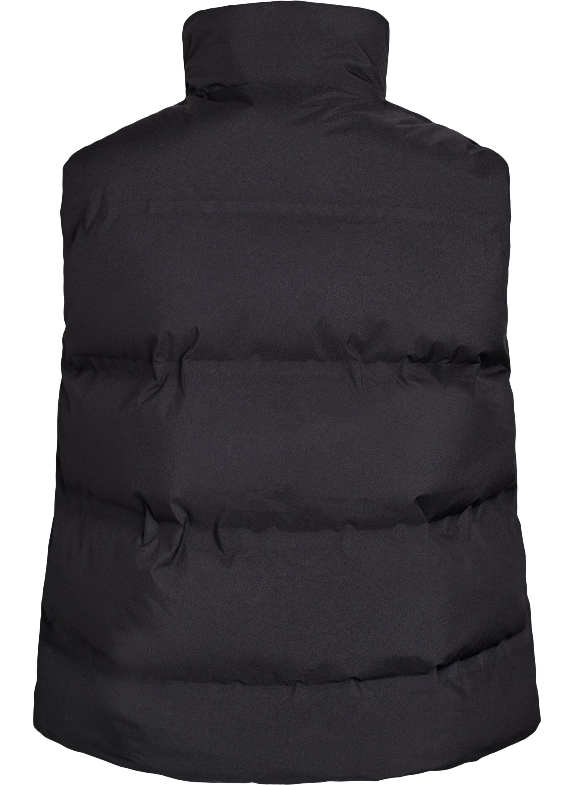 ZizziKort puffervest med h&oslash;j krave, Sort, Packshot image number 1