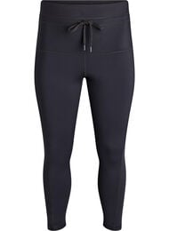 Tr&aelig;ningstights i 7/8-l&aelig;ngde med h&oslash;j talje og lomme, Sort