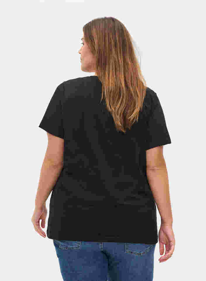 2-pak basis t-shirt i bomuld, Black/Black, Model image number 1