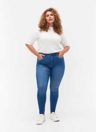 Super slim Amy jeans med høj talje, Light blue, Model image number 0