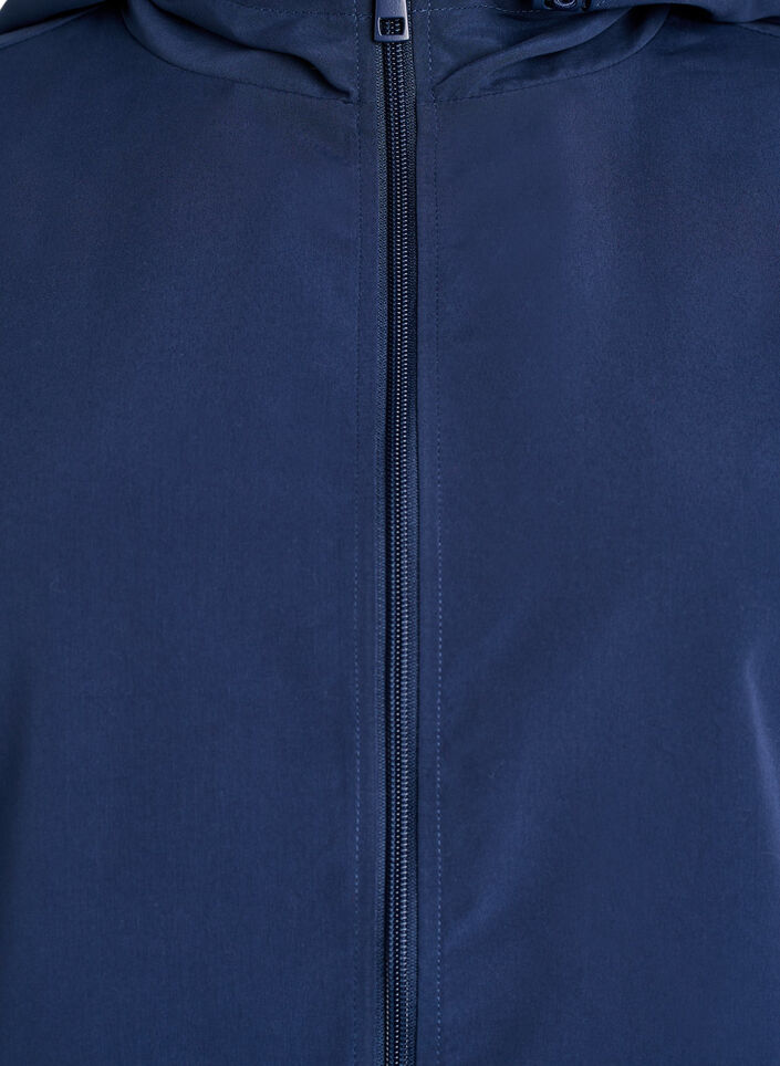 Let jakke med h&aelig;tte og lynl&aring;s, Bl&aring;, Packshot image number 2