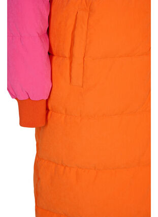 Lang vinterjakke med color-block, Pink W/Orange, Packshot image number 3