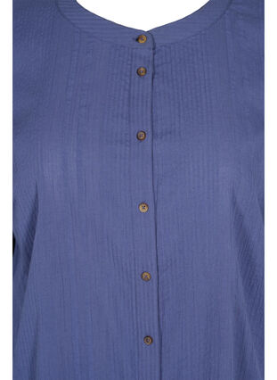 Bomulds skjortekjole med 3/4 ærmer, Nightshadow Blue, Packshot image number 2