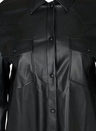 Skjortejakke i imiteret læder, Black, Packshot image number 2