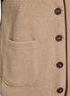 Vest i teddyfleece med kontrastkanter, Beige, Packshot image number 3