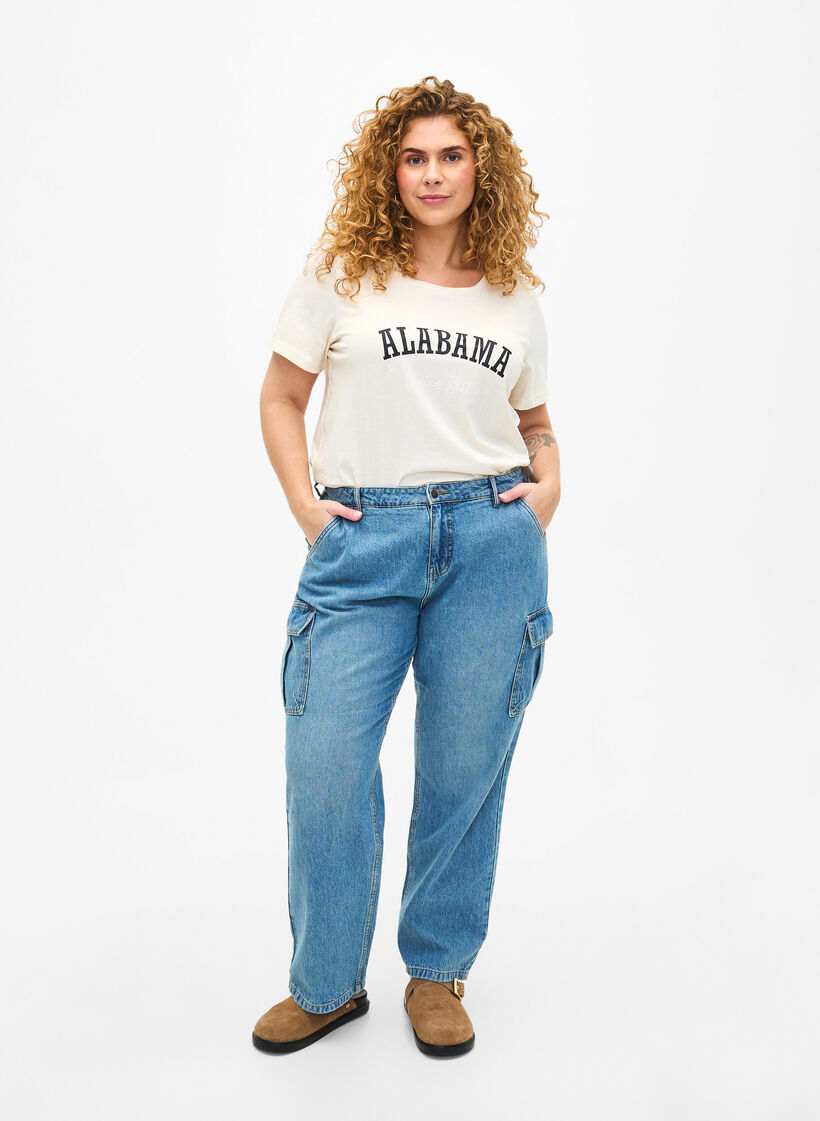 Bomulds t-shirt med tekst, Antique W. Alabama, Model image number 2