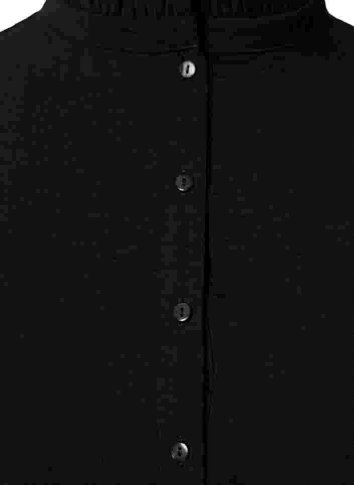 Langærmet tunika med flæsekrave, Black, Packshot image number 2