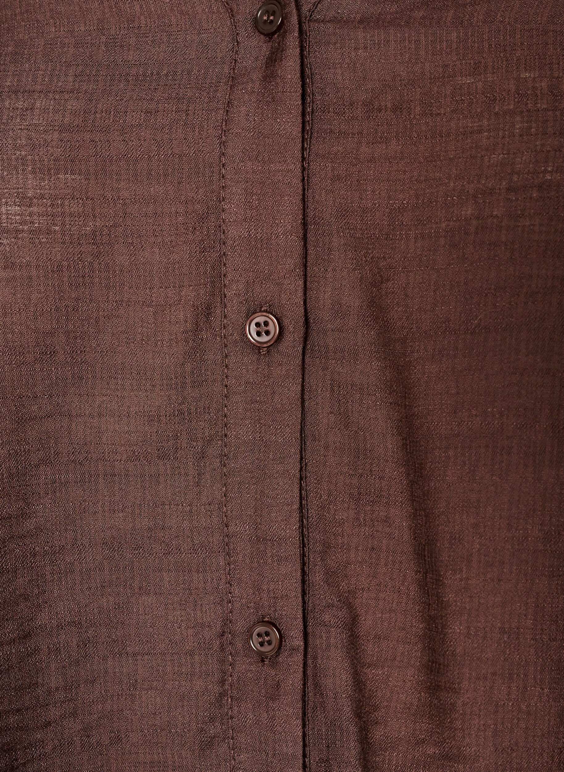 ZizziSkjorte i viskose med broderi p&aring; &aelig;rmer, Brun, Packshot image number 2
