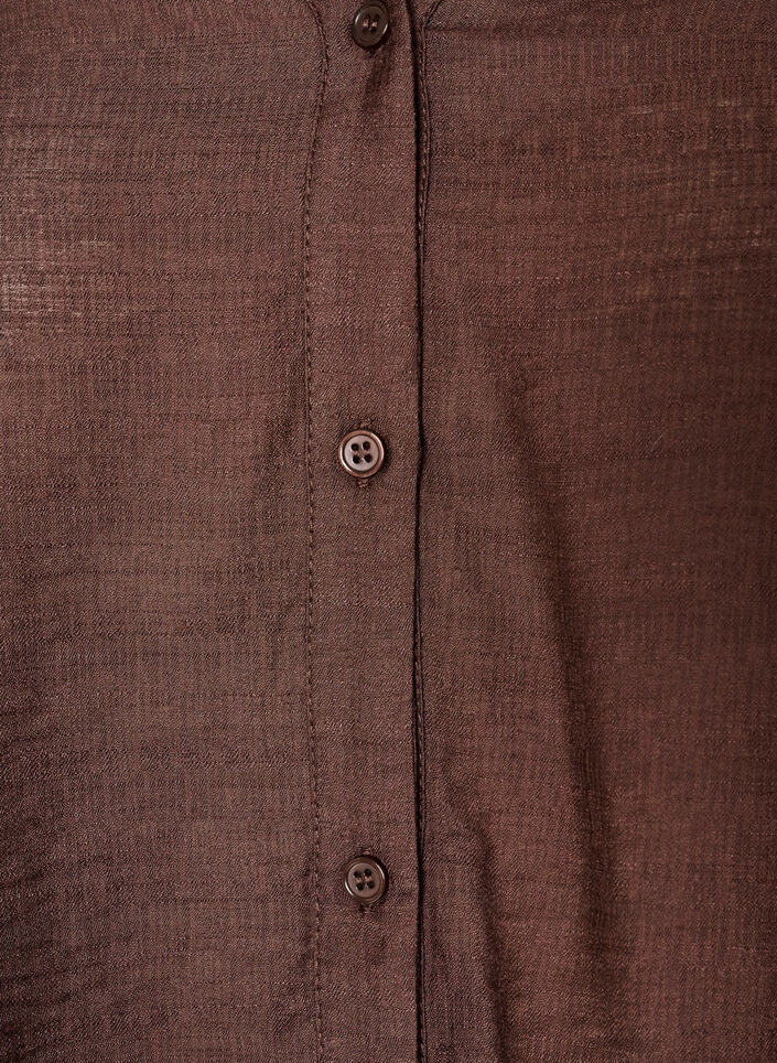 Skjorte i viskose med broderi p&aring; &aelig;rmer, Brun, Packshot image number 2