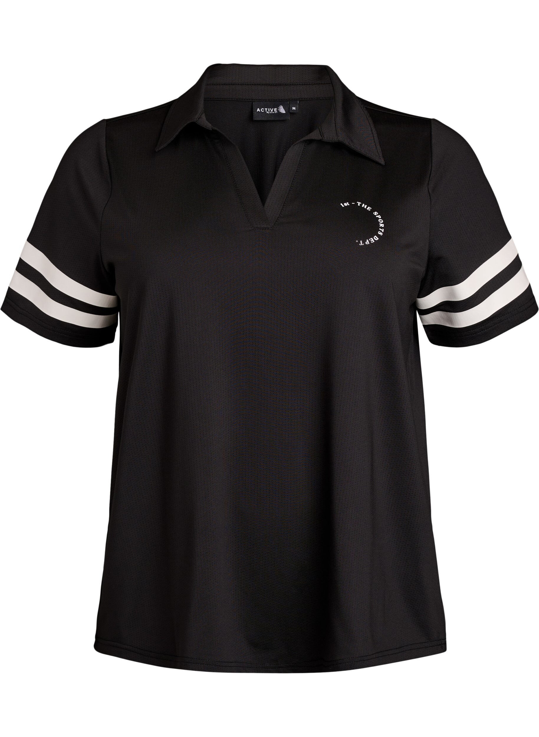 Sporty poloshirt med stribedetaljer