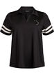 Sporty poloshirt med stribedetaljer, Sort, Packshot image number 0