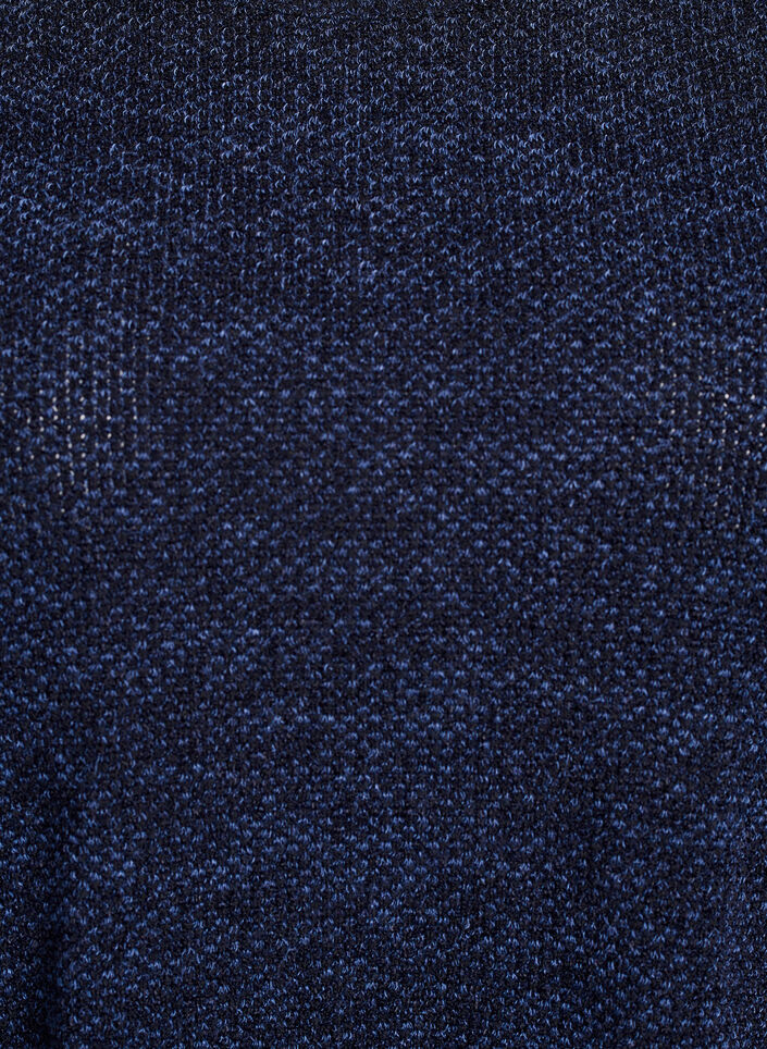 Lang&aelig;rmet bluse med struktur, Bl&aring;, Packshot image number 2