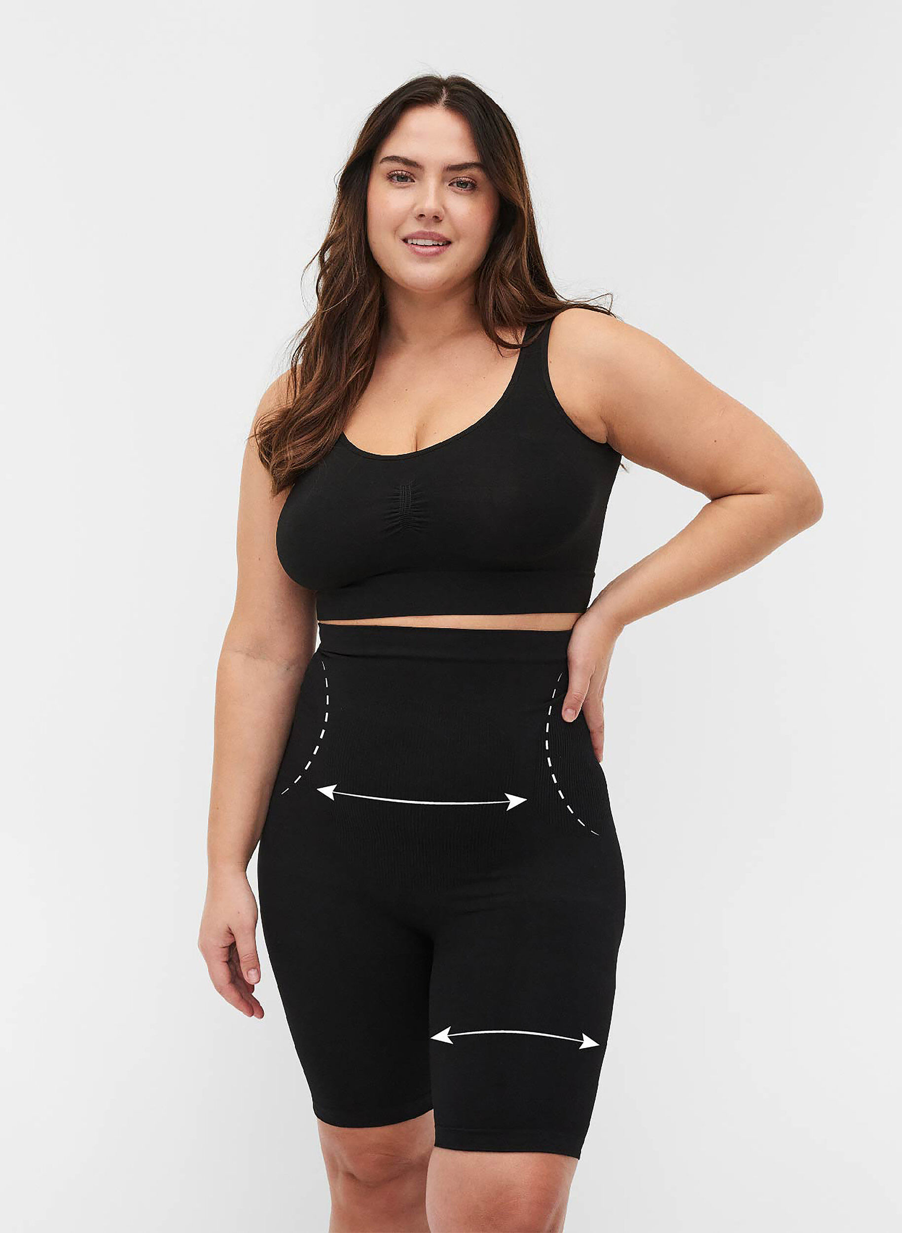 H&oslash;jtaljede shapewear shorts, Sort, Model